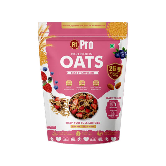Fit Pro Sexy Strawberry High Protein Oats Pouch with Real Strawberries